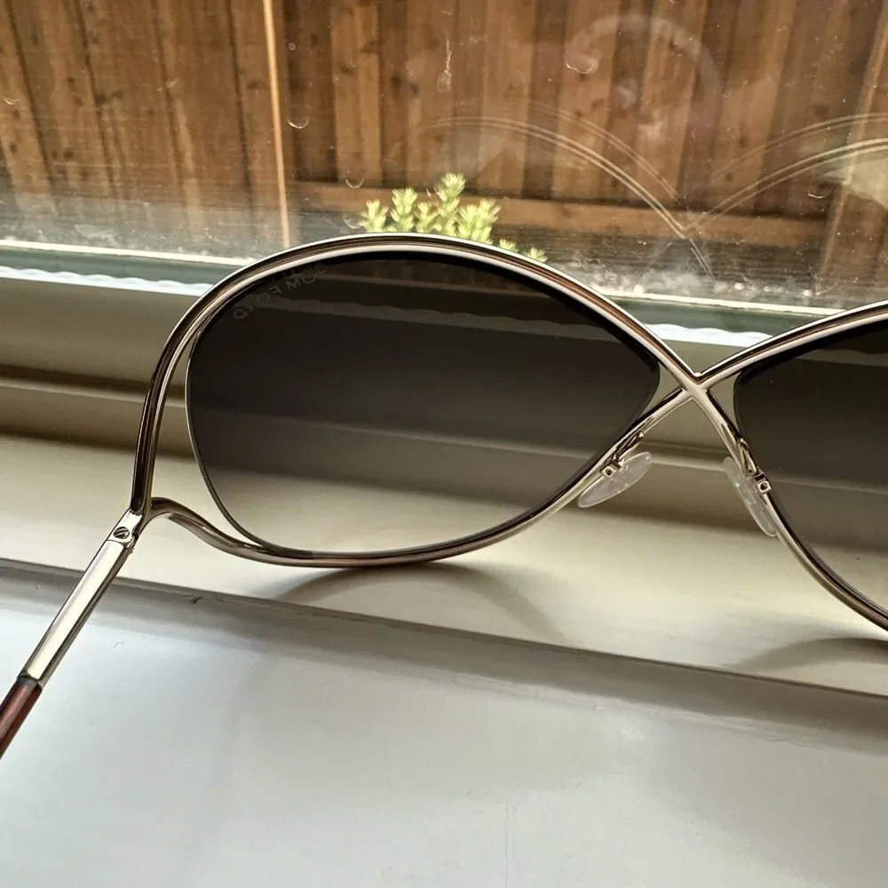 TOM FORD Miranda TF130 28G SHINY SAVANNAH TORTOISE PALE GOLD SUNGLASSES